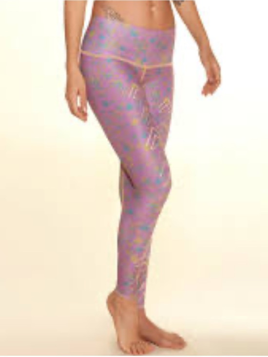 teeki Other - Teeki Leggings Purple Yoga Pilates Meadow Dream Style Small Floral Festival M